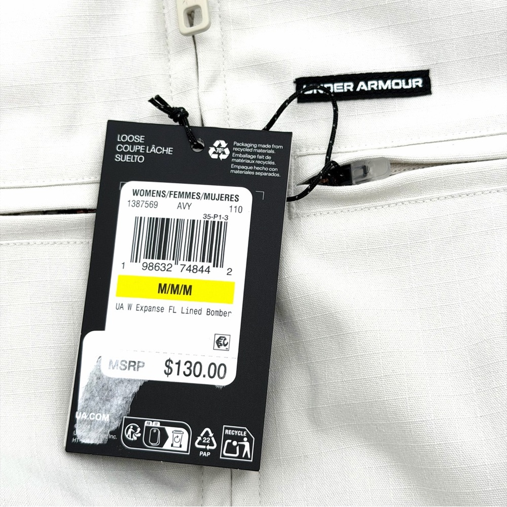 NWT New Under Armour Women’s Expanse Fleece Lined Bomber Jacket Medium M Coat - Picture 6 of 6